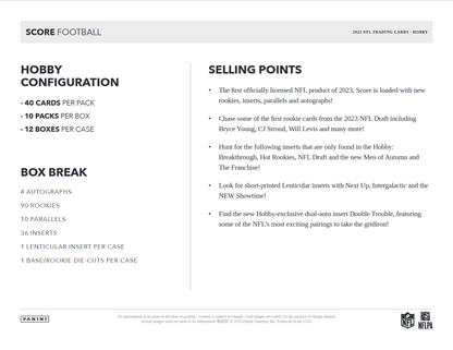 2023 Panini Score Football Hobby Box
