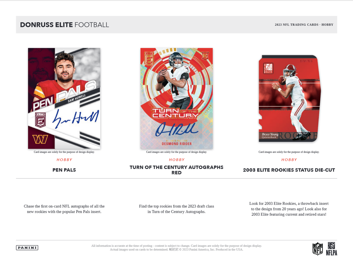 2023 Panini Donruss Elite Football Hobby Box