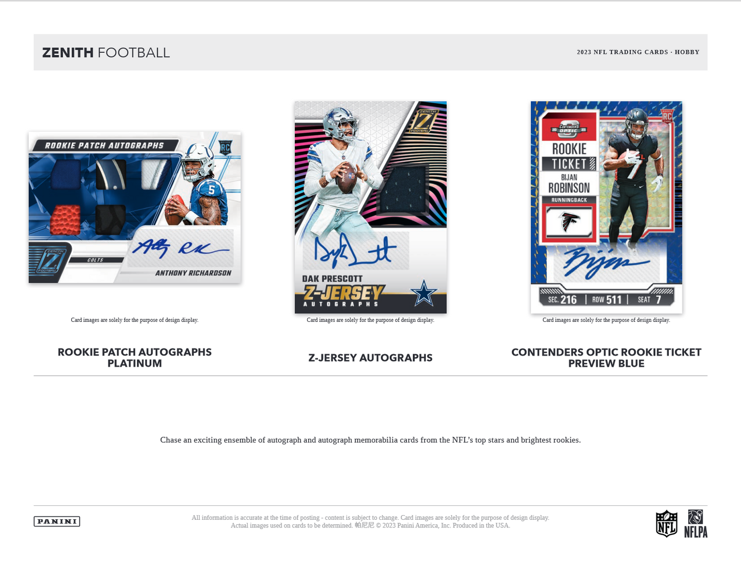 2023 Panini Zenith Football Hobby Box