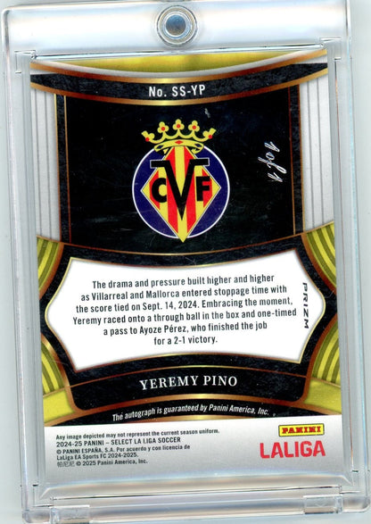 Yeremy Pino 2024-25 Panini Select La Liga autograph black prizm #'d 1/1