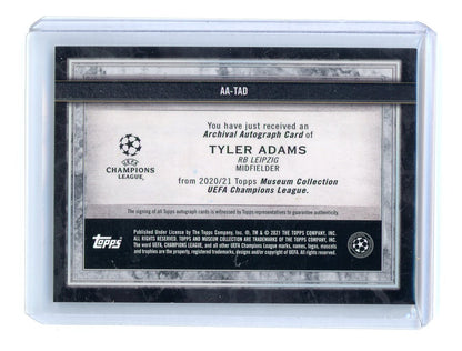 Tyler Adams 2020 Topps Museum Collection UCL Archival Autographs Ruby #'d 22/25